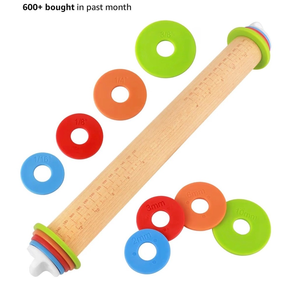 Replacement Screw End Caps for Adjustable Wood Rolling Pin Set 2 Green Plastic - Picture 2 of 2